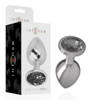INTENSE - ALUMINUM METAL ANAL PLUG WITH BLACK GLASS SIZE L - Amore24