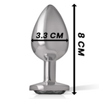 INTENSE - ALUMINUM METAL ANAL PLUG WITH BLACK GLASS SIZE M - Amore24