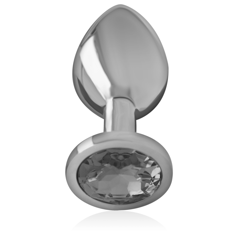 INTENSE - ALUMINUM METAL ANAL PLUG WITH BLACK GLASS SIZE M - Amore24
