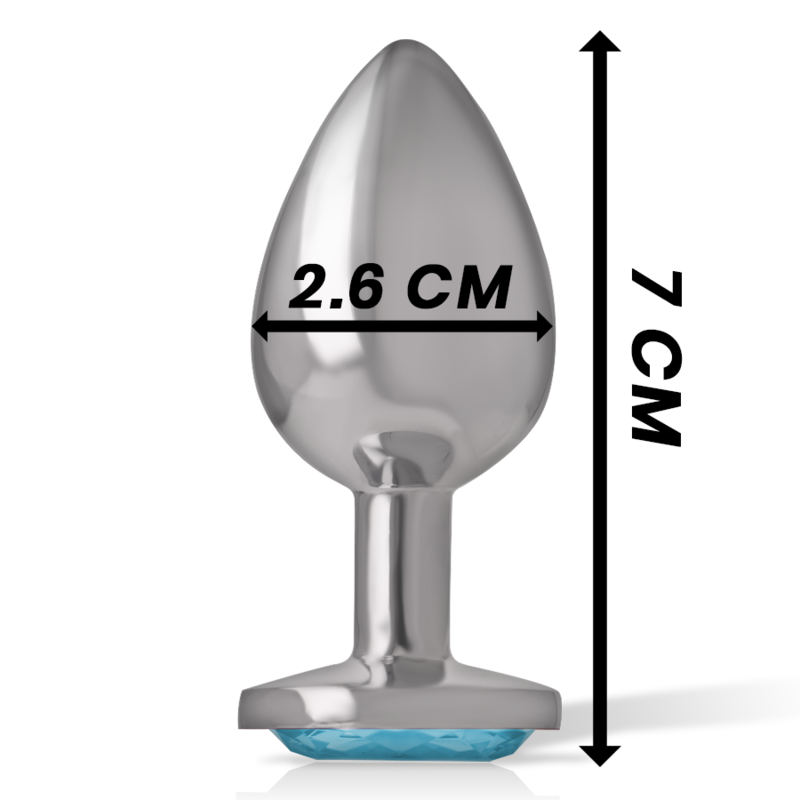 INTENSE - ALUMINUM METAL ANAL PLUG WITH BLUE CRYSTAL SIZE S - Amore24