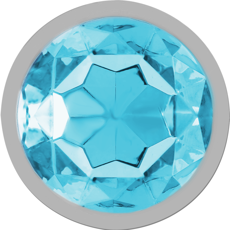 INTENSE - ALUMINUM METAL ANAL PLUG WITH BLUE CRYSTAL SIZE S - Amore24