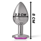 INTENSE - ALUMINUM METAL ANAL PLUG WITH PINK CRYSTAL SIZE M - Amore24