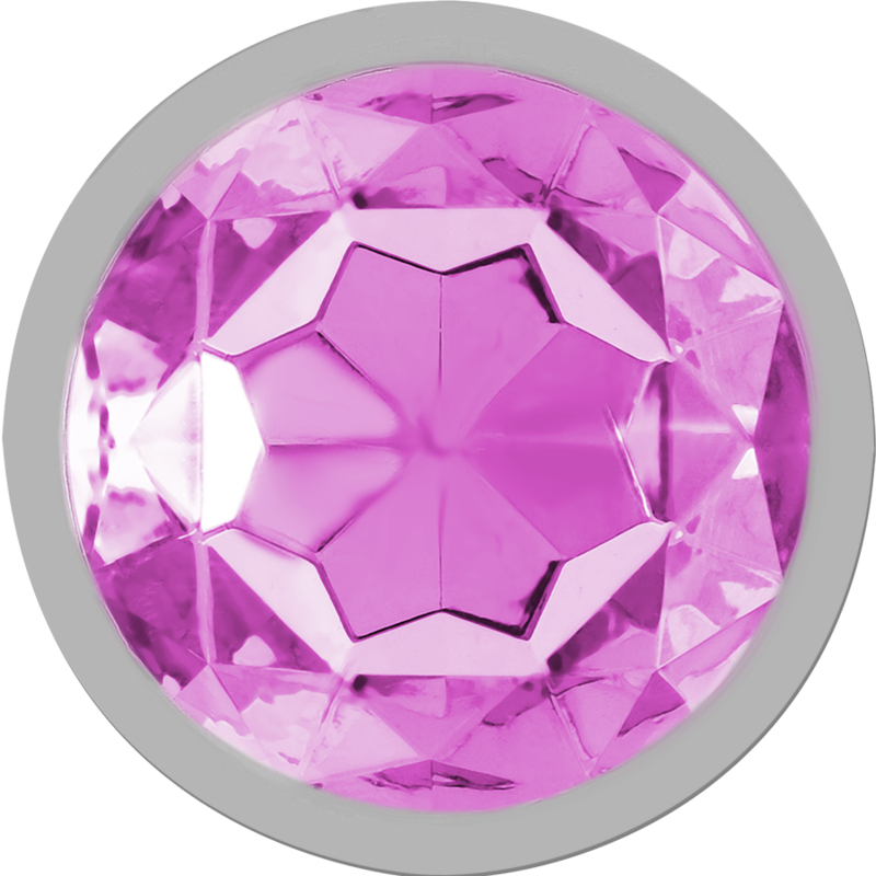 INTENSE - ALUMINUM METAL ANAL PLUG WITH PINK CRYSTAL SIZE M - Amore24