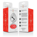 INTENSE - ALUMINUM METAL ANAL PLUG WITH RED CRYSTAL SIZE L - Amore24