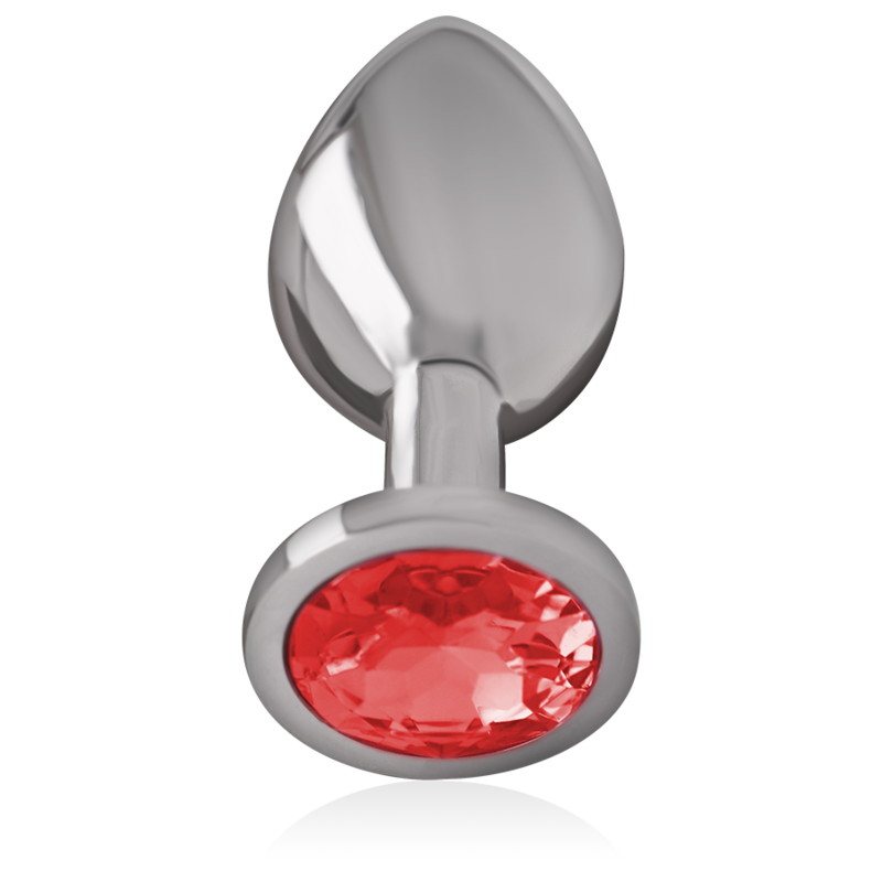 INTENSE - ALUMINUM METAL ANAL PLUG WITH RED CRYSTAL SIZE L - Amore24