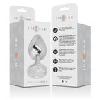 INTENSE - ALUMINUM METAL ANAL PLUG WITH SILVER CRYSTAL SIZE L - Amore24