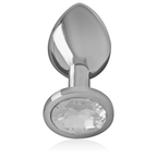 INTENSE - ALUMINUM METAL ANAL PLUG WITH SILVER CRYSTAL SIZE L - Amore24