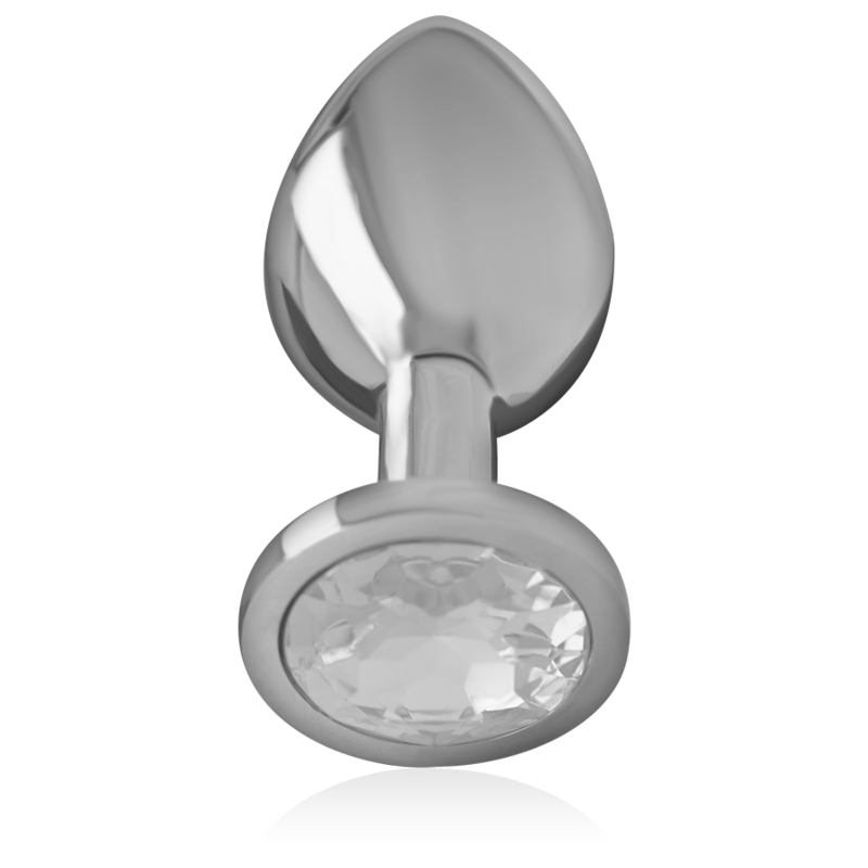 INTENSE - ALUMINUM METAL ANAL PLUG WITH SILVER CRYSTAL SIZE L - Amore24