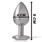 INTENSE - ALUMINUM METAL ANAL PLUG WITH SILVER CRYSTAL SIZE L - Amore24