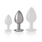 INTENSE - ALUMINUM METAL ANAL PLUG WITH SILVER CRYSTAL SIZE M - Amore24