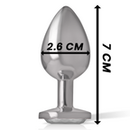 INTENSE - ALUMINUM METAL ANAL PLUG WITH SILVER CRYSTAL SIZE S - Amore24