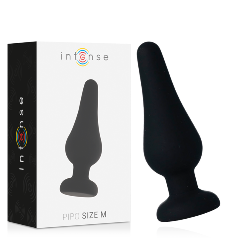 INTENSE - ANAL PLUG PIPO M BLACK SILICONE 11 CM - Amore24