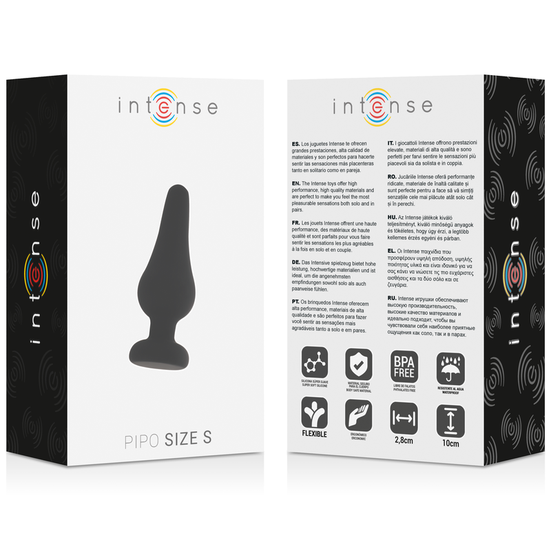 INTENSE - ANAL PLUG PIPO S BLACK SILICONE 9.8 CM - Amore24