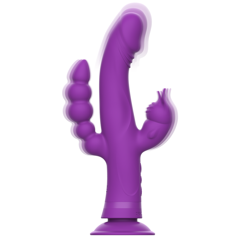 INTENSE - CASANOVA RABBIT SILICONE VIBRATOR TRIPLE MOTOR PURPLE - Amore24