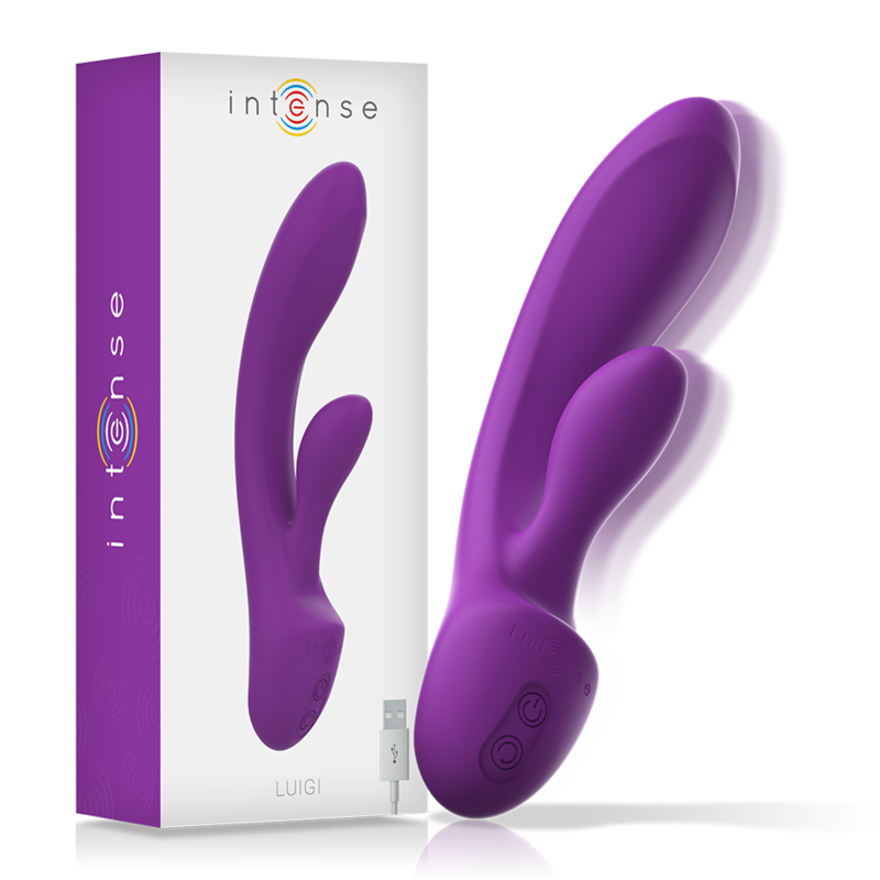 INTENSE - LUIGI RABBIT VIBRATOR LIQUID SILICONE PURPLE - Amore24