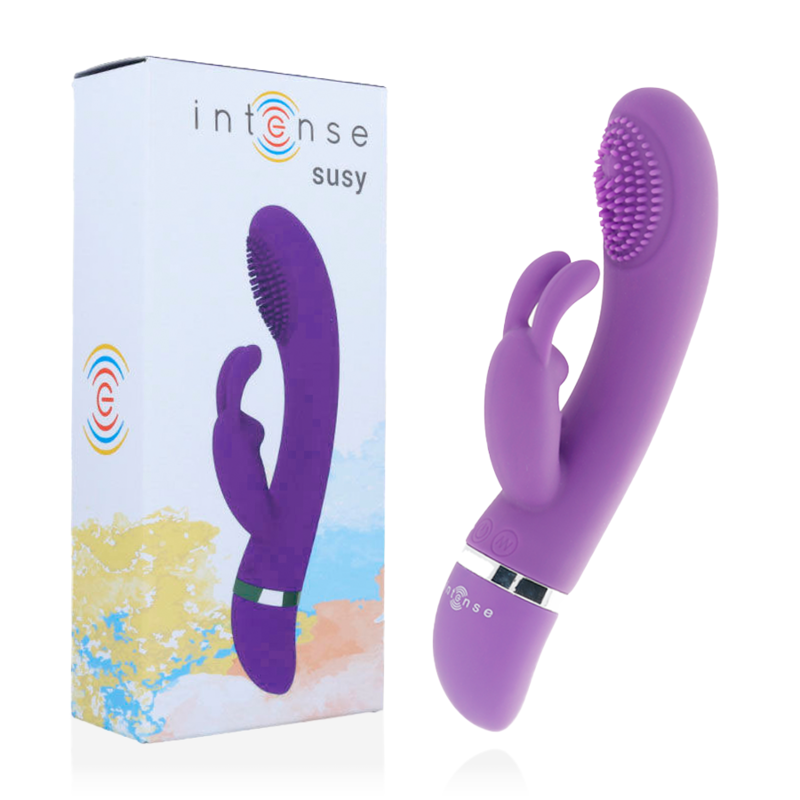 INTENSE - SUSY SILICONE RABBIT LILAC OSCILLATING VIBRATOR - Amore24