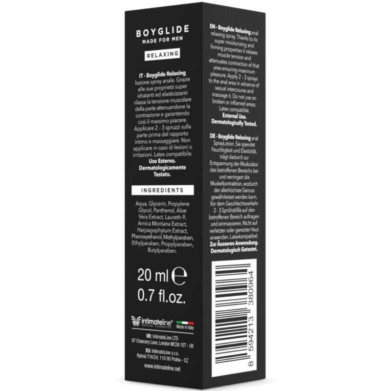 INTIMATELINE - BOYGLIDE ANAL RELAXING SPRAY 20 ML - Amore24
