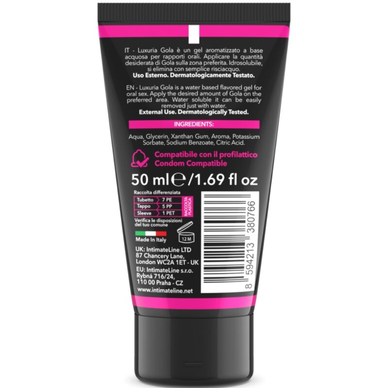 INTIMATELINE LUXURIA - ORAL SEX GEL CHERRY FLAVOR 50 ML - Amore24