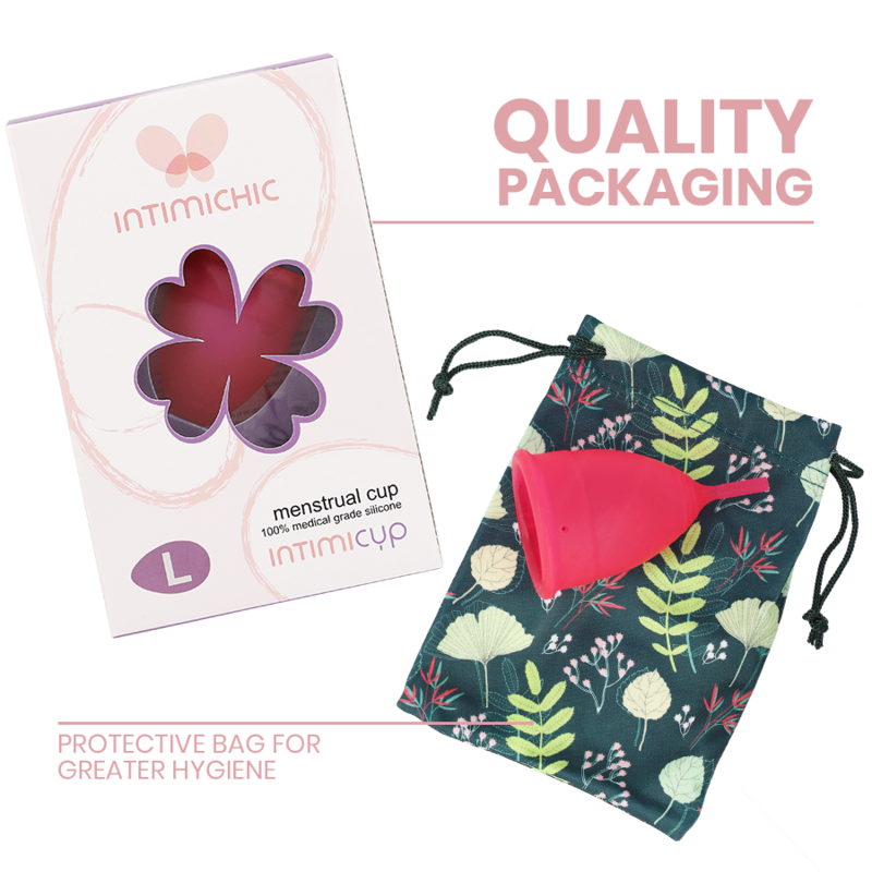 INTIMICHIC - MENSTRUAL CUP MEDICAL GRADE SILICONE - SIZE L - Amore24