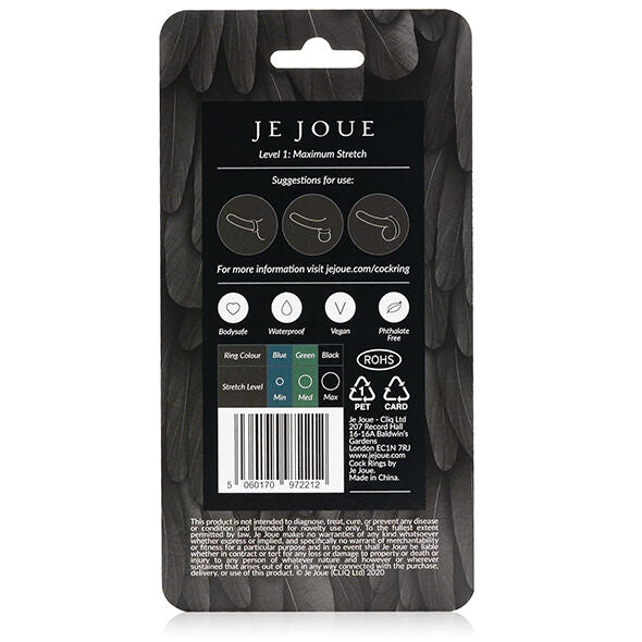 JE JOUE - MAXIMUM STRETCH SILICONE COCK RING - BLACK - Amore24
