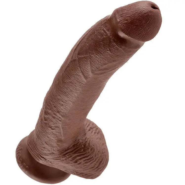KING COCK - 9 DILDO BROWN WITH BALLS 22.9 CM - Amore24