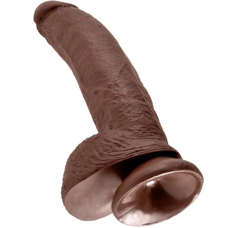 KING COCK - 9 DILDO BROWN WITH BALLS 22.9 CM - Amore24