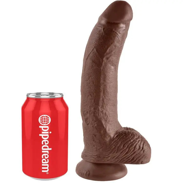 KING COCK - 9 DILDO BROWN WITH BALLS 22.9 CM - Amore24