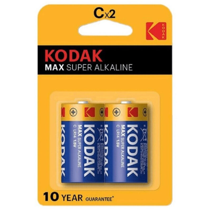 KODAK - MAX ALKALINE BATTERY C LR14 2 UNIT - Amore24