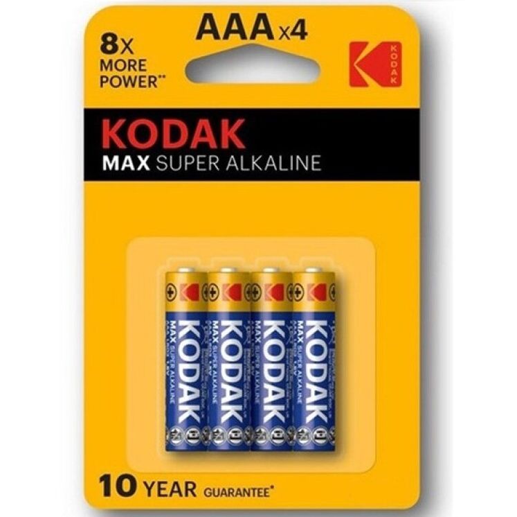 KODAK - MAX SUPER ALKALINE BATTERY AAA LR03 BLISTER * 4 - Amore24