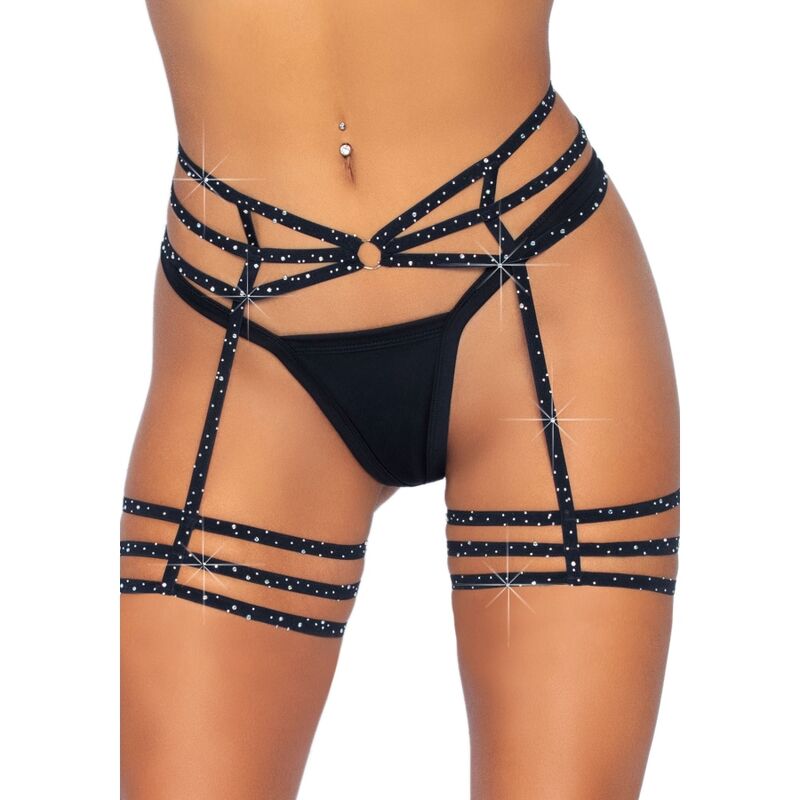 LEG AVENUE - RHINESTONE GARTER STRAPS ONE SIZE - Amore24