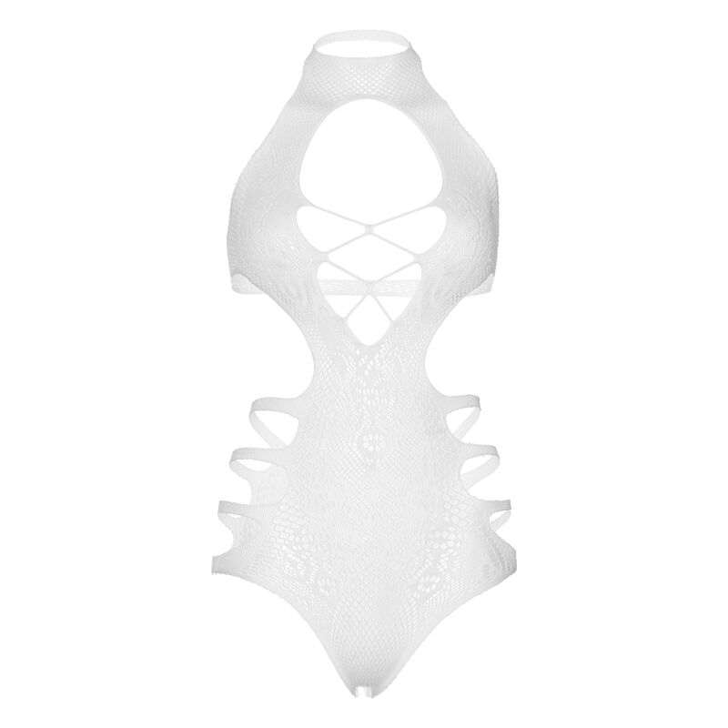 LEG AVENUE - CUT OUT STRAPPY BODYSUIT ONE SIZE - WHITE - Amore24