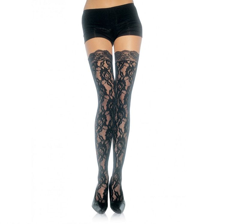 LEG AVENUE - FLORAL LACE STOCKINGS - Amore24