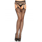 LEG AVENUE - NET STOCKINGS WITH GARTER LINES - Amore24