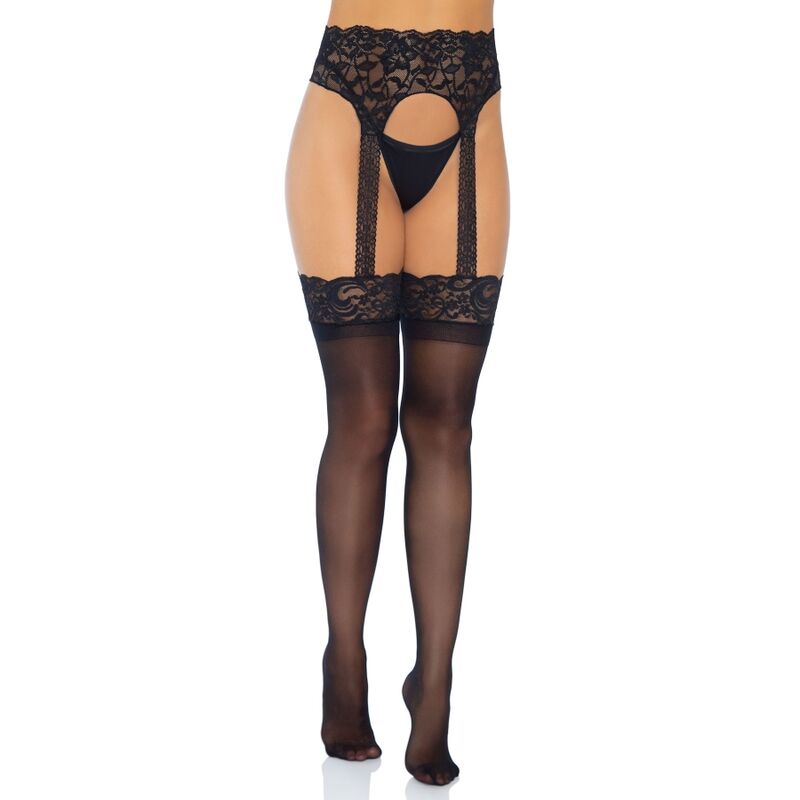 LEG AVENUE - OPAQUE GARTERBELT STOCKING ONE SIZE - Amore24