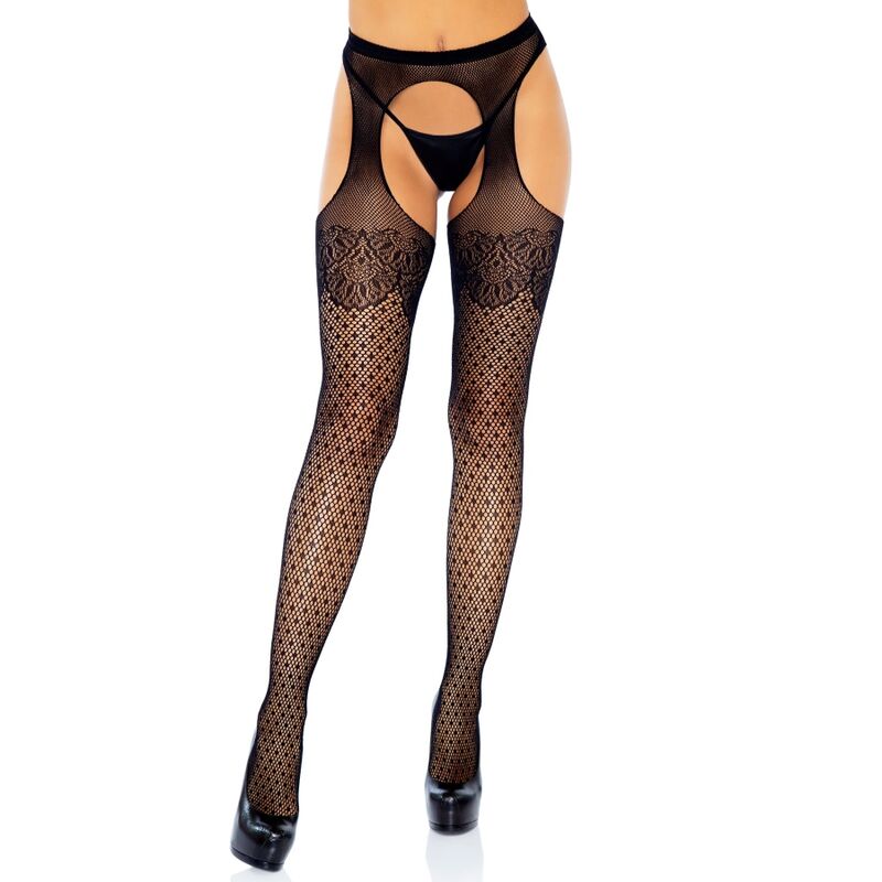 LEG AVENUE - POLKA DOT SUSPENDER HOSE ONE SIZE - Amore24