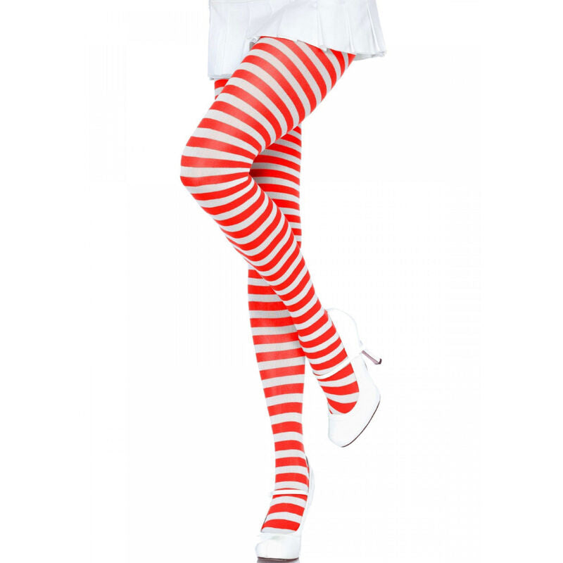LEG AVENUE - WHITE/RED STRIPED TIGHTS - Amore24