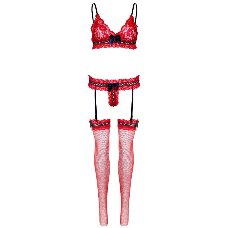 LEG AVENUE - THREE PIECES SET ONE SIZE - RED - Amore24