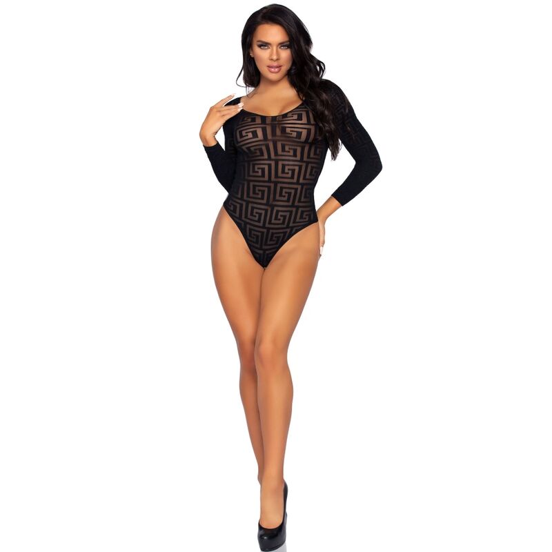 LEG AVENUE - MOSAIC SNAP CROTH BODYSUIT ONE SIZE - Amore24