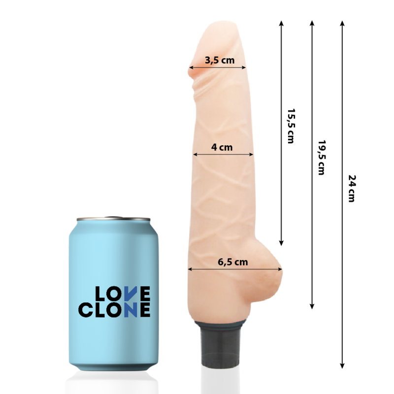 LOVECLONE - HARALD SELF LUBRICATION VIBRATOR 24 CM -O- 4 CM - Amore24