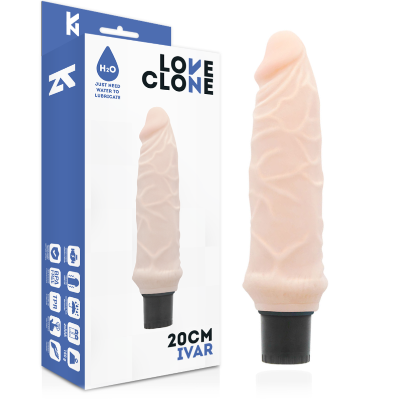 LOVECLONE - IVAR SELF LUBRICATION VIBRATOR 20 CM -O- 3.7 CM - Amore24