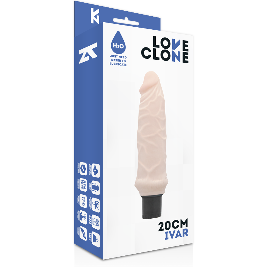 LOVECLONE - IVAR SELF LUBRICATION VIBRATOR 20 CM -O- 3.7 CM - Amore24