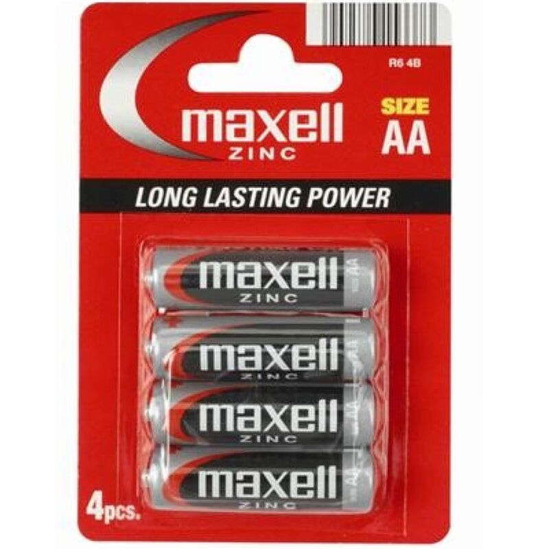 MAXELL - PILA SALINA MANGANESO AA R6 * 4 UNITS - Amore24
