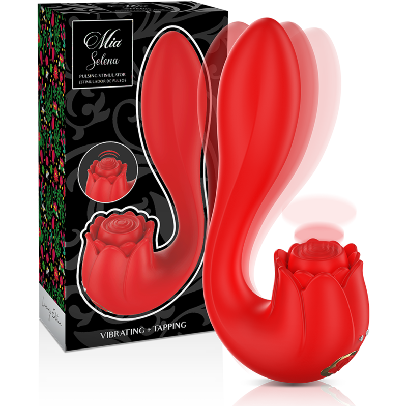 MIA - SELENA STIMULATOR VIBRATING + TAPPING RED - Amore24