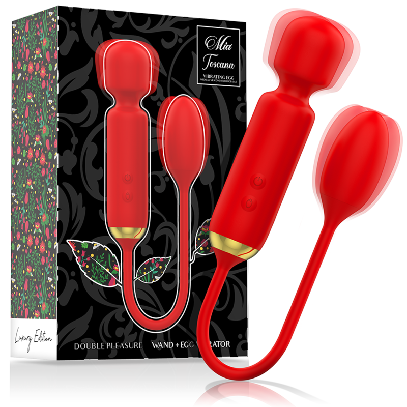 MIA - TOSCANA DOUBLE PLEASURE WAND + VIBRATING EGG - Amore24