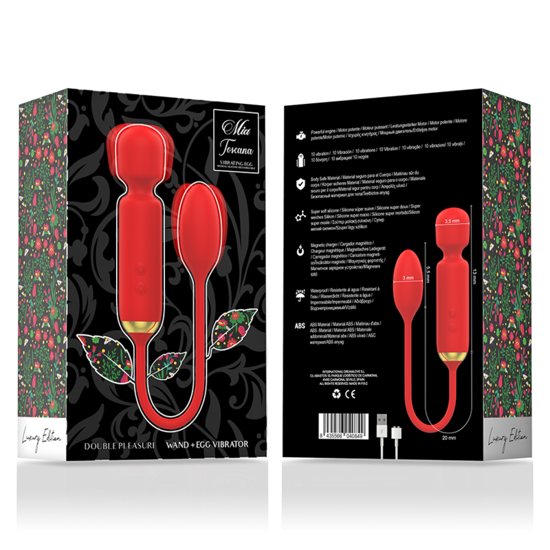 MIA - TOSCANA DOUBLE PLEASURE WAND + VIBRATING EGG - Amore24