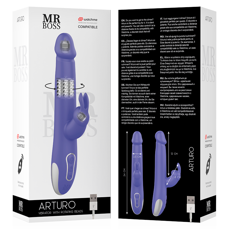 MR BOSS - ARTURO VIBRATOR & ROTATOR COMPATIBLE WITH WATCHME WIRELESS TECHNOLOGY - Amore24