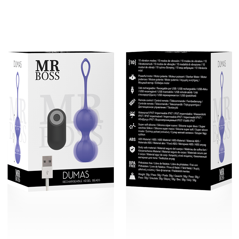 MR BOSS - DUMAS VIBRATING KEGEL BEADS REMOTE CONTROL - Amore24
