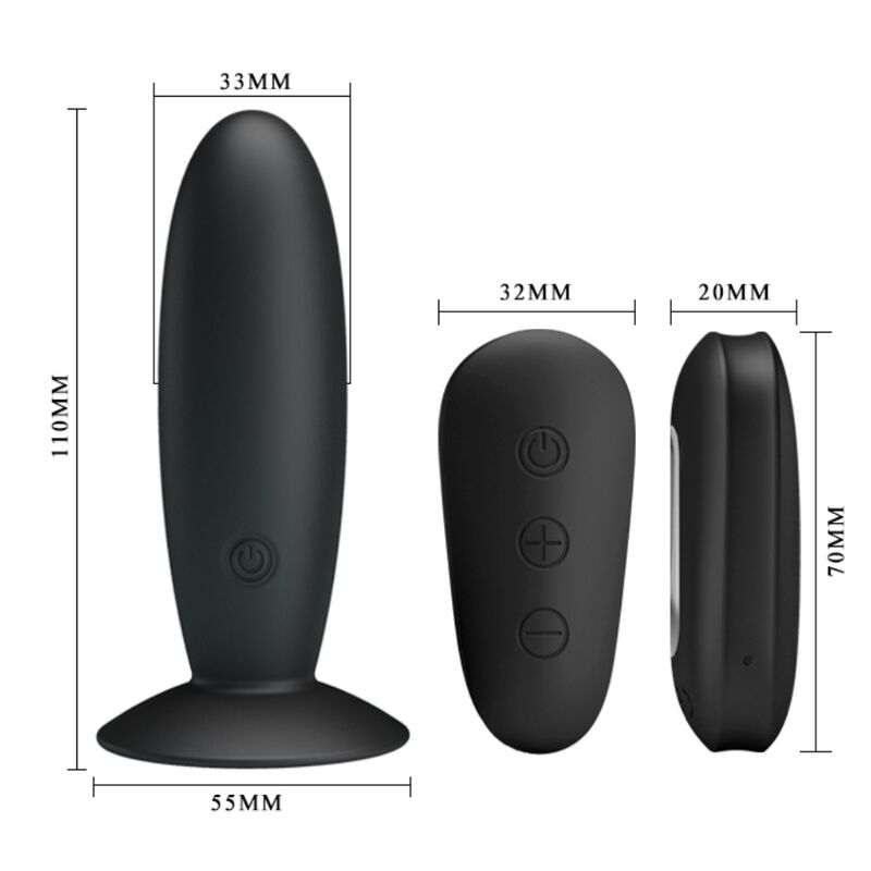 MR PLAY - ANAL PLUG WITH VIBRATION BLACK REMOTE CONTROL - Amore24