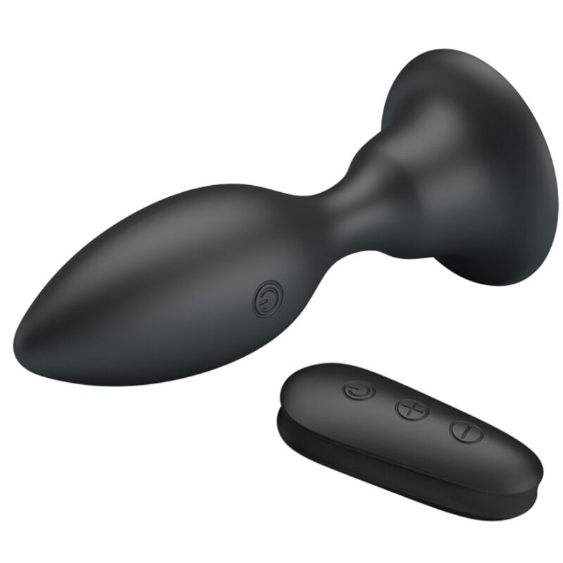 MR PLAY - ANAL PLUG WITH VIBRATION BLACK REMOTE CONTROL - Amore24