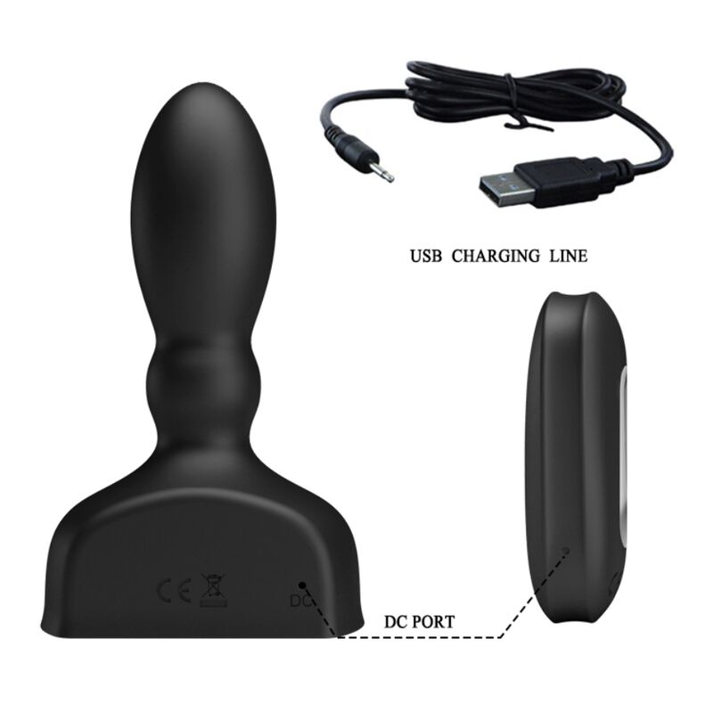 MR PLAY - BLACK INFLATABLE ANAL PLUG REMOTE CONTROL - Amore24